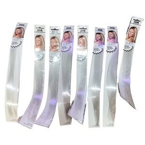 New White Hair Extensions Pieces - 8 Pack